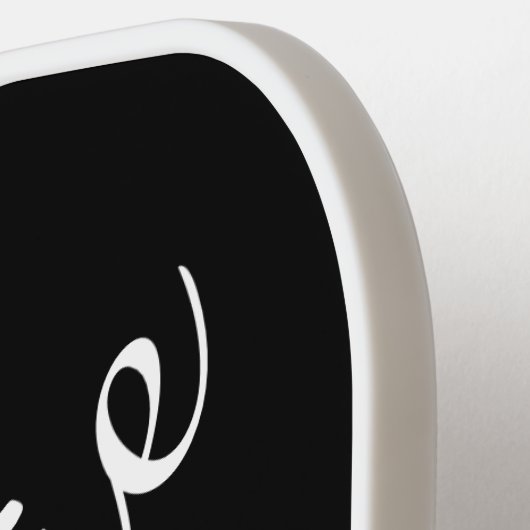 Persoonlijke Script Name Black en White Pickleball Paddle (Links Detail)