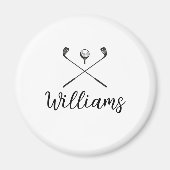 Persoonlijke Scriptnaam Golfclubs Magneet (Voorkant)