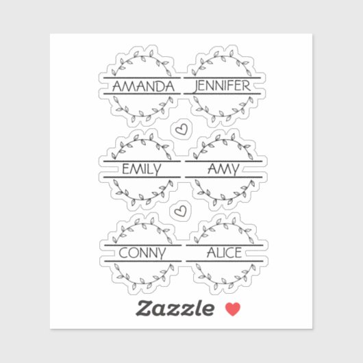 Persoonlijke scriptnaam helder sticker (Vel)