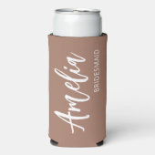 Persoonlijke scriptnaam Mocha Brown vrijgezellenfe (Seltzer Voorkant)