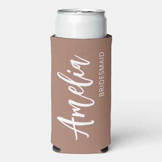 Persoonlijke scriptnaam Mocha Brown vrijgezellenfe (Seltzer Voorkant)