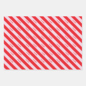 Persoonlijke scriptnaam roze rood snoepstreep inpakpapier vel (Voorkant 3)