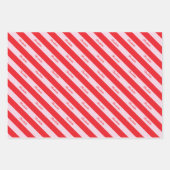 Persoonlijke scriptnaam roze rood snoepstreep inpakpapier vel (Voorkant 2)