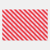 Persoonlijke scriptnaam roze rood snoepstreep inpakpapier vel (Voorkant)