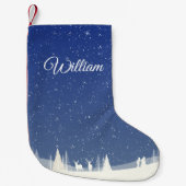 Persoonlijke scriptnaam Winter Snow Scene Kleine Kerstsok (Voorkant)