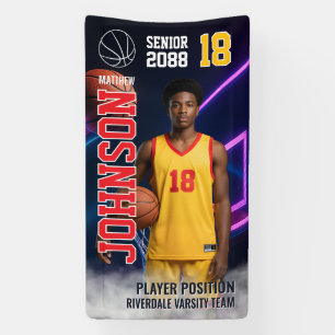 Persoonlijke senior basketbal foto sporten spandoek