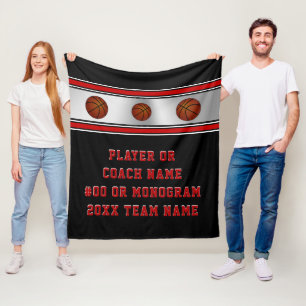 Persoonlijke Senior Basketball Gift Ideeën, zwart Fleece Deken