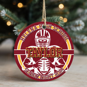 Persoonlijke Senior Night Voetbal Middelbare Schoo Keramisch Ornament