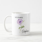 Persoonlijke septemberbloem koffiemok (Links)