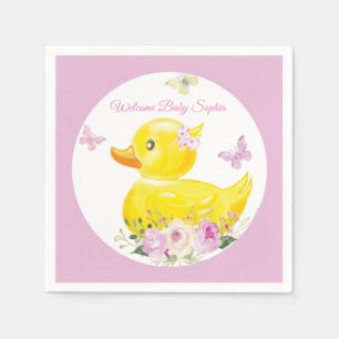 Persoonlijke servetten Meisje Rubber Eend Baby Sho