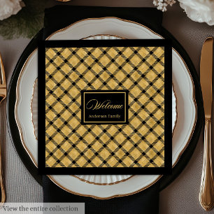 Persoonlijke servetten Zwart Goud Elegant Verjaard