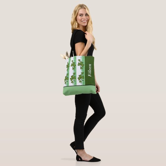 Persoonlijke Shamrock & Stripes Mochten Canvas tas (Op model)