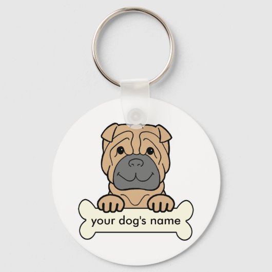 Persoonlijke Shar-Pei Sleutelhanger (Voorkant)