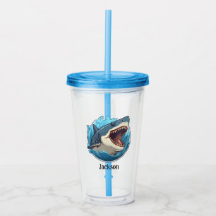 Persoonlijke Shark Tumbler – Fel en leuk ontwerp Acryl Drinkbeker