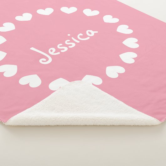 Persoonlijke sherpa fleece babydeken met hart sherpa deken (3/4)