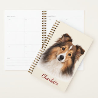Persoonlijke Shetland Sheepdog met aangepaste naam Planner