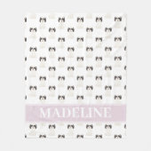 Persoonlijke Shih Tzu (Zwart & Wit) Tan & Wit Fleece Deken (Voorkant)