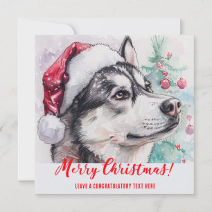 Persoonlijke Siberische Husky Vakantie Feestdagenkaart
