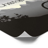 Persoonlijke Silhouette Mountain Biker en Moon Poster (Hoek)