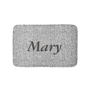 Persoonlijke Silver Glitter Bath Mat
