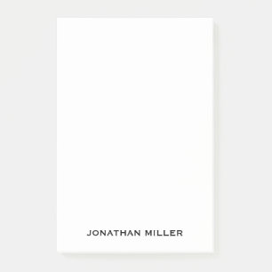 Persoonlijke Simple Black White Typographic Name Post-it® Notes