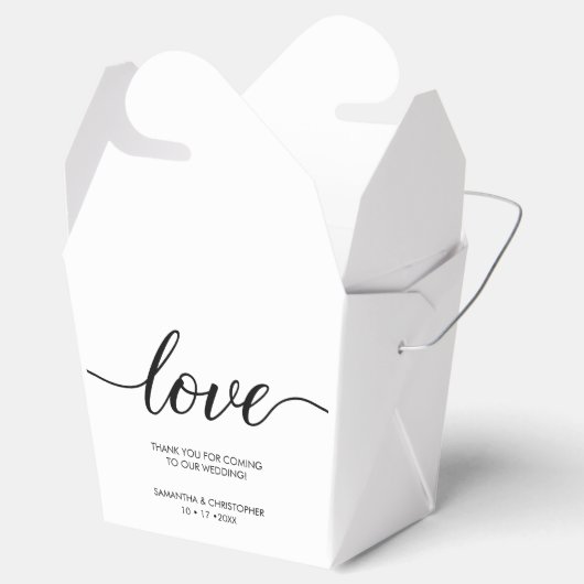 Persoonlijke Simple & Elegant Love Wedding ScrIpt Bedankdoosjes (Geopend)