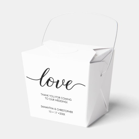 Persoonlijke Simple & Elegant Love Wedding ScrIpt Bedankdoosjes (Voorkant Zijde)