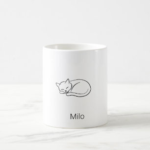 Persoonlijke slaapkat minimalistische koffiemok
