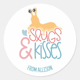 Persoonlijke Slakken en Kusjes Valentijnsdag Ronde Sticker