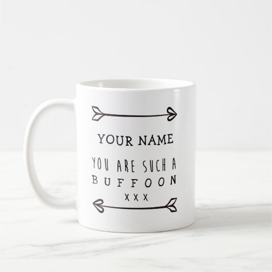 Persoonlijke sleepbok - Buffoon - Funny Mug Koffiemok (Links)