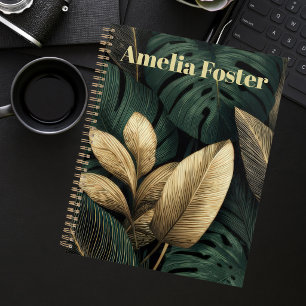 Persoonlijke Smaragd Gouden Tropische Blad Planner