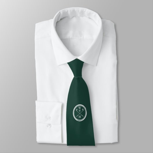 Persoonlijke smaragdgroene monogram begingolf stropdas (Gebonden)