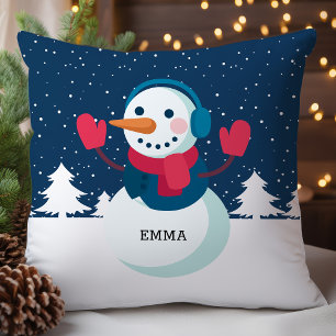 Persoonlijke Sneeuwman Kerst Kussen