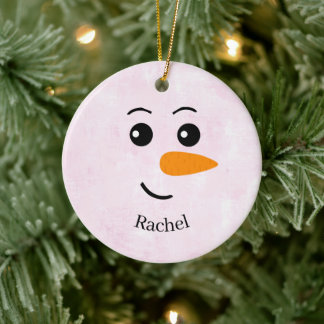 Persoonlijke Sneeuwman Naam Keramisch Ornament