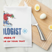 Persoonlijke sneeuwskising theedoek (Quarter Fold)