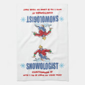 Persoonlijke sneeuwskising theedoek (Verticaal)