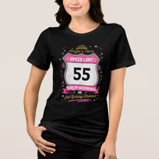 Persoonlijke Snelheidslimiet Verjaardag | Naam & L Tri-Blend Shirt