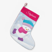 Persoonlijke Snowman Kleine Kerstsok (Voorkant (Hangend))