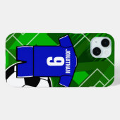 Persoonlijke Soccer Jersey Blue met White Case-Mate iPhone Case (Achterkant (horizontaal))