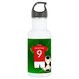 Persoonlijke Soccer Jersey Red en White Waterfles