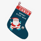 Persoonlijke Soccer Large Kerstmis Stocking Grote Kerstsok (Voorkant (Hangend))