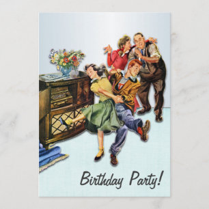 Persoonlijke Sock Hop Birthday Party Retro Kaart