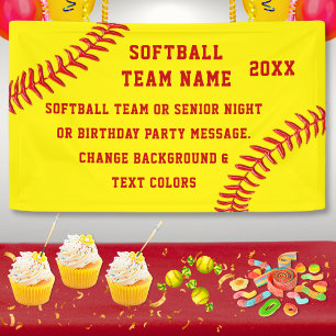 Persoonlijke, Softball Team Banners, Uw KLEUREN Spandoek