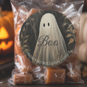 Persoonlijke sombere spook Halloween Ronde Sticker