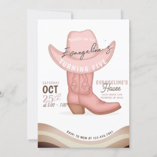 Persoonlijke Southwestern Pink Cowgirl Verjaardags Kaart