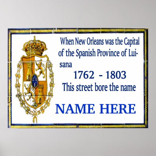 Persoonlijke Spaanse Art Wall Poster (Voorkant)