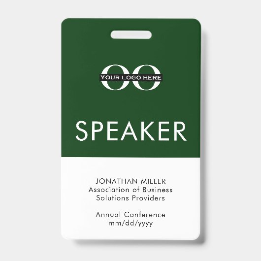 Persoonlijke Speaker Badge Met Aangepaste Tekst Lo (Voorzijde)