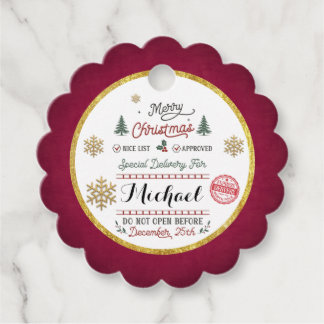 Persoonlijke speciale levering Noordpool Kerstman Bedankjes Labels