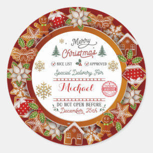 Persoonlijke speciale levering Noordpool Kerstman Ronde Sticker