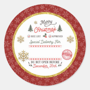 Persoonlijke speciale levering Noordpool Kerstman Ronde Sticker